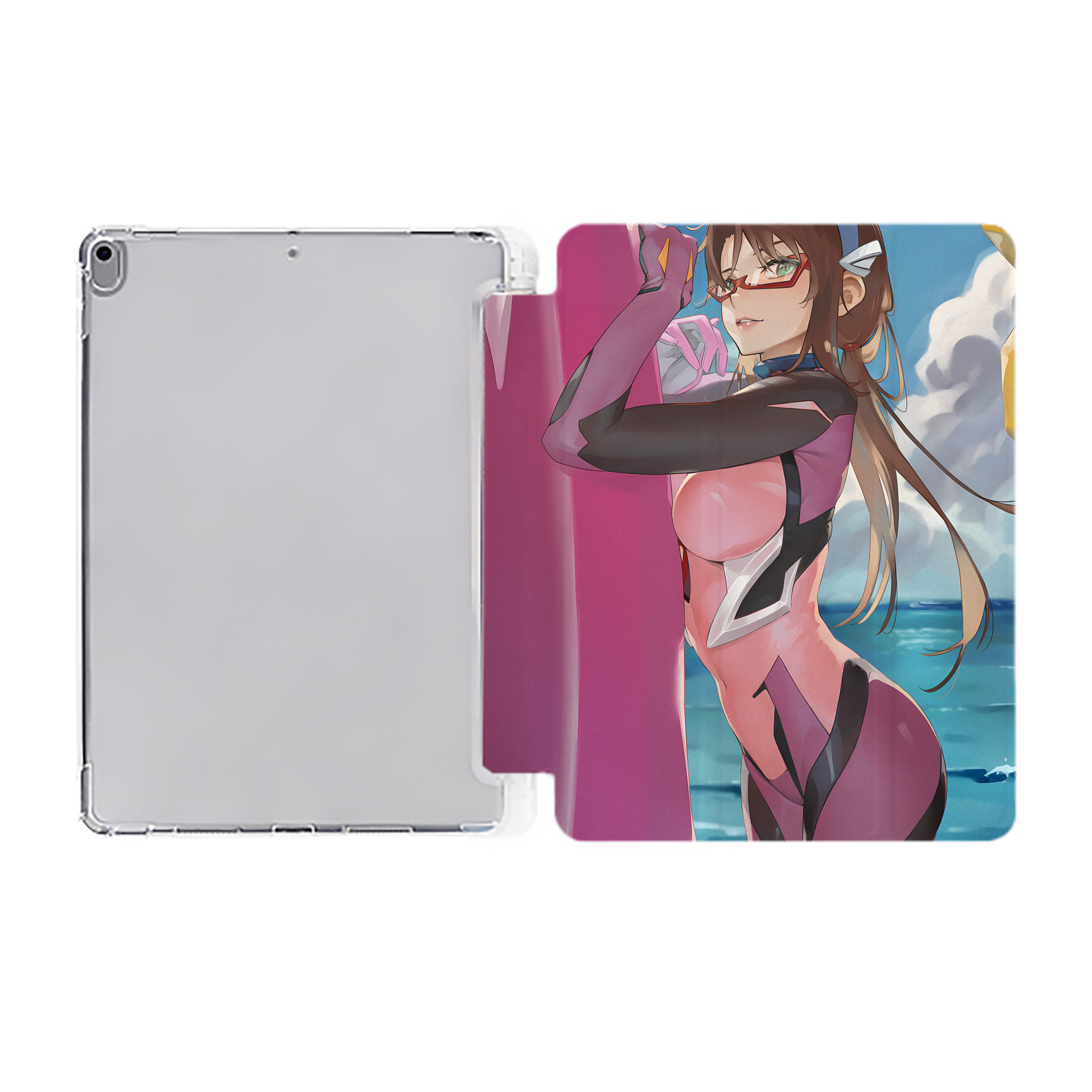 （画像用） EVA 新世紀エヴァンゲリオン IPad ケース ペン収納付き 三つ折りスタンド PUレザー×シリコン 対応機種9.5/10.5/10.9インチ